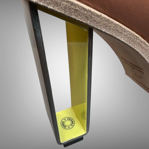 HERMES OLGA CALF LEATHER NATURAL BOOTIES ANKLE BOOTS SHOES EU 40 HEELS - Picture 12 of 16